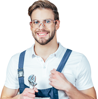 Technician with wrench
